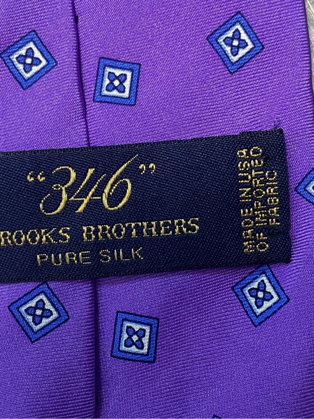 Brooks Brothers Purple Silk Geometric Tie